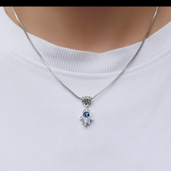 Set of 2 ! Evil Clasps Hand Bracelet & Hamsa Hand Necklace Protection Jewelry - Picture 9 of 12